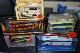 Five Diecast Collectible Vehicles Including Corgi,
