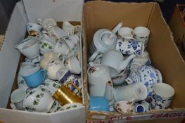 *Two Boxes of Pottery Including Teapots and Jugs
