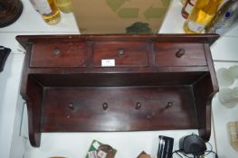 Mahogany Coat Rack Shelf Unit