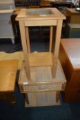 Wicker & Wooden Side Tables