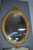 Oval Gilt Framed Mirror