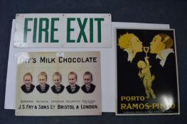 Three Reproduction Advertising Signs; Fry's Milk C