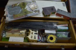 Wooden Box Containing Model Railway Station Kit an