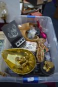 Box Containing Old Scales and Collectibles Includi