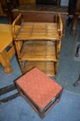 Small Bamboo Shelf Unit and Stool