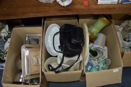 Three Boxes of Assorted Household Items; Plant Pot