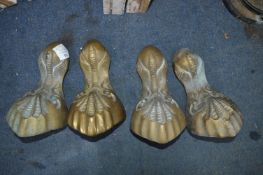 Four Victorian Brass Bath Feet