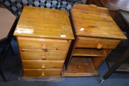Two Pine Bedside Cabinets