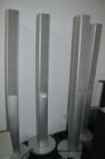 Four Panasonic Upright Surround Sound Speakers