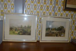 Pair of Framed Prints - Stately Home Gardens