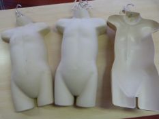 Five Child Size Plastic Torso Clothes Hangers
