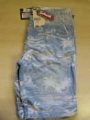 *Schott Mens Shorts (Blue Palm) Size: 30