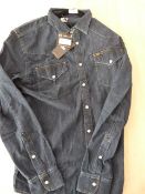 *Lee Drak Stone Mens Denim Shirt Size: XL