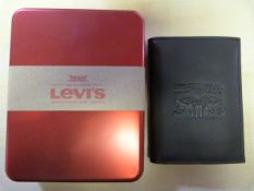 *Levi's Dark Brown Leather Bi-Fold Wallet