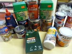 Mixed Box of Adhesives, Stain, Varnish, Nitromors,