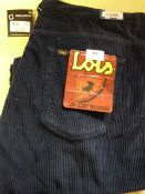 *Lois Mens Navy Dallas Cords Size: 40