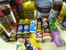 Mixed Box of Insect Killer, Spray Paint, Glue, Ant
