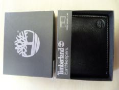 *Timberland Earthkeepers Black Leather Bi-Fold Wall