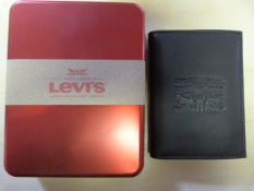 *Levi's Dark Brown Leather Bi-Fold Wallet