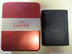 *Levi's Dark Brown Leather Bi-Fold Wallet
