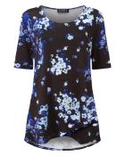 *Thirty Four Black & Blue Floral Blouses by Grace
