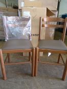 *Four Wood Framed Upholstered Chairs