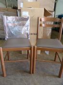 *Ten Wood Framed Upholstered Brown Chairs