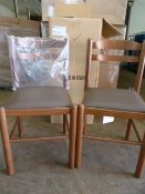 *Four Wood Framed Upholstered Chairs