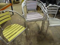 *Six Tubular Framed Stackable Chairs with Painted W