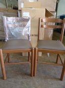 *Four Wood Framed Upholstered Chairs