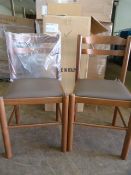 *Four Wood Framed Upholstered Chairs