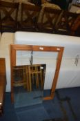 Pine Picture Frame and a Bevelled Edge Mirror