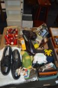 Two Boxes of Assorted Items Including Leather Shoe