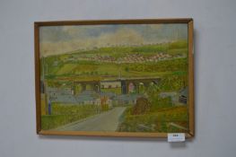 Naive Oil on Board Landscape