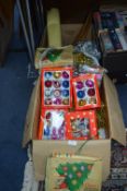 Box of Christmas Decorations and Other Older Items