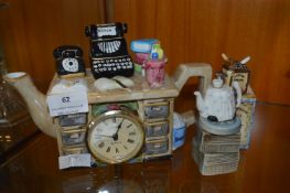 Juliano Collection Novelty Teapot of a Desk and Ot