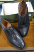 Pair of Mens Black Leather Brogues Size: 9