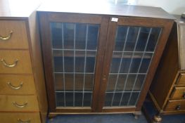 1930's Leaded Glass Fronted Bookcase