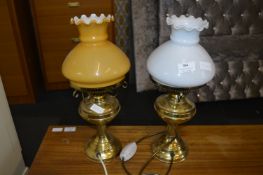 Pair of Electric Lights in the Form of Oil Lamps