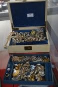 Vintage Jewellery Box with Collection of Costume J