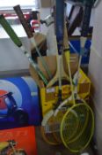 Assorted Badminton and Tennis Rackets