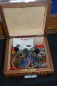 Jewellery Box and Contents of Costume Jewellery Ea