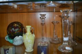 Assorted Glass Candlesticks, etc.