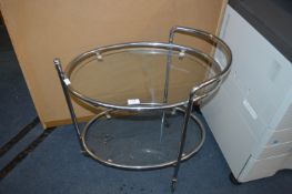 Chrome & Plate Glass Oval Trolley