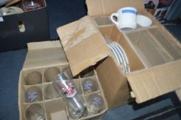 Boxed Dinner Service and Beer Glasses