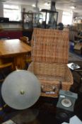 Picnic Basket, Lampshade, and a Slate Clock