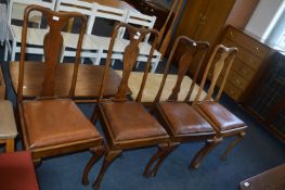 Four Mahogany Dining Chairs on Cabriole Legs