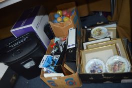 Stationery Items, Shredder, Framed Prints and a Bo