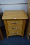 Beechwood Three Drawer Bedside Cabinet
