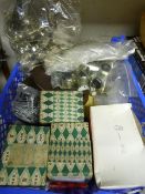 Box of Hinges, Nails and Assorted Fittings